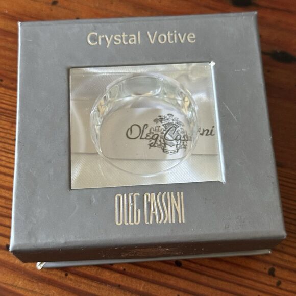 Oleg Cassini Crystal Votive Sedoma Candle Holder Signed Boxed Set Of 2 Units New - Picture 3 of 16
